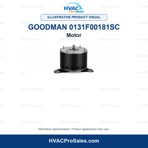 Illustrative visual of Goodman 0131F00181SC Motor; product appearance may vary