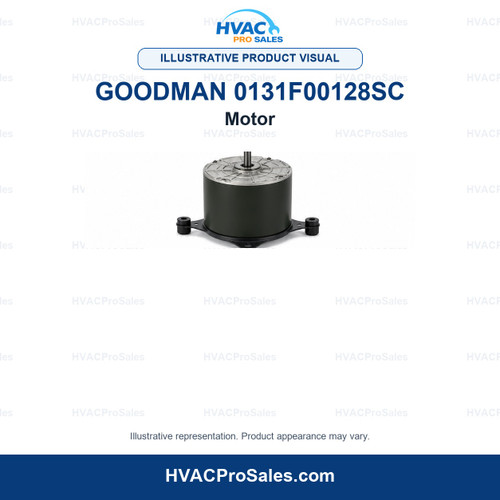 Illustrative visual of Goodman 0131F00128SC Motor; product appearance may vary