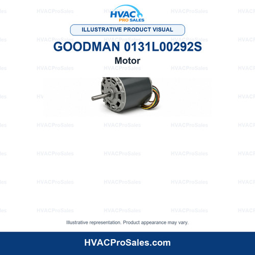 Illustrative visual of Goodman 0131L00292S Motor; product appearance may vary