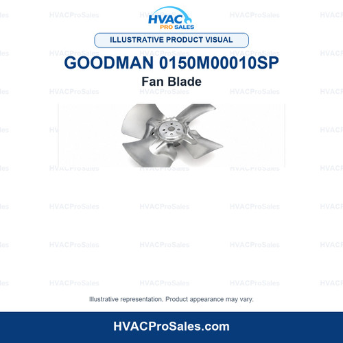 Illustrative visual of Goodman 0150M00010SP Fan Blade; product appearance may vary