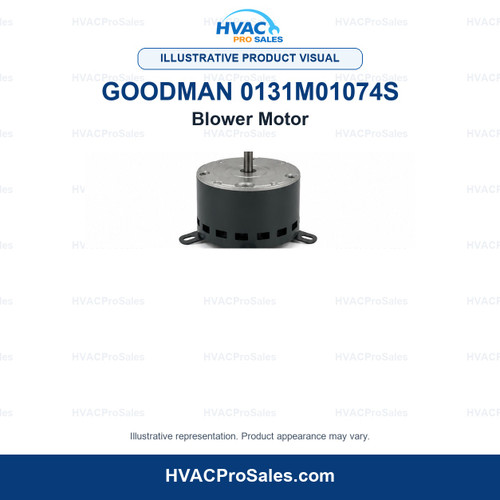 Illustrative visual of Goodman 0131M01074S Blower Motor; product appearance may vary
