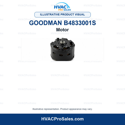Illustrative visual of Goodman B4833001S Motor; product appearance may vary