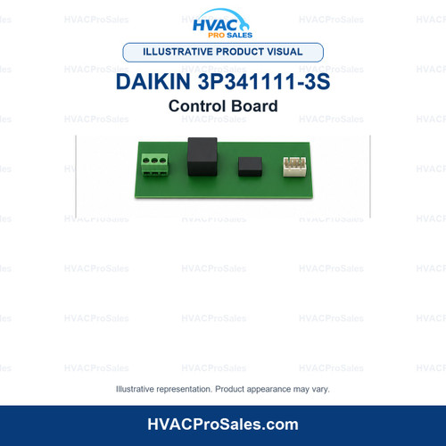 Illustrative visual of Daikin 3P341111-3S Control Board; product appearance may vary
