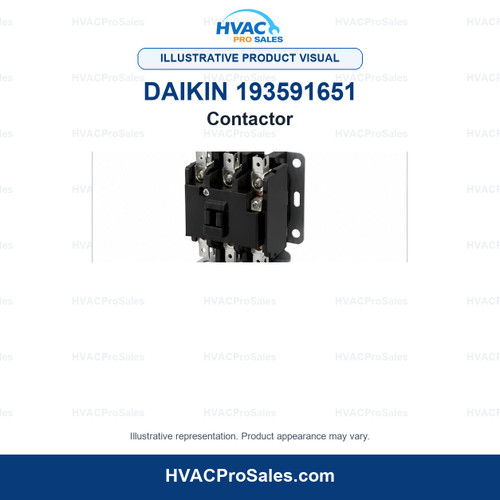 Illustrative visual of Daikin 193591651 Contactor; product appearance may vary