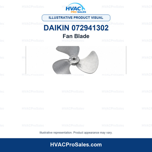 Illustrative visual of Daikin 072941302 Fan Blade; product appearance may vary