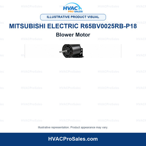 Illustrative visual of Mitsubishi Electric R65BV0025RB-P18 Blower Motor; product appearance may vary