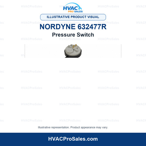 Illustrative visual of Nordyne 632477R Pressure Switch; product appearance may vary