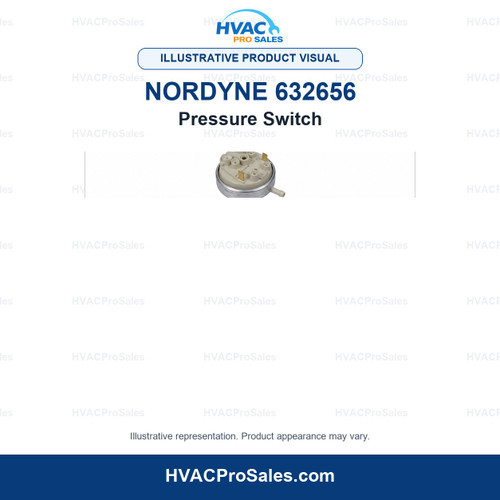 Illustrative visual of Nordyne 632656 Pressure Switch; product appearance may vary