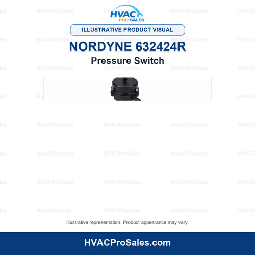 Illustrative visual of Nordyne 632424R Pressure Switch; product appearance may vary