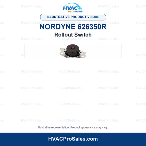 Illustrative visual of Nordyne 626350R Rollout Switch; product appearance may vary