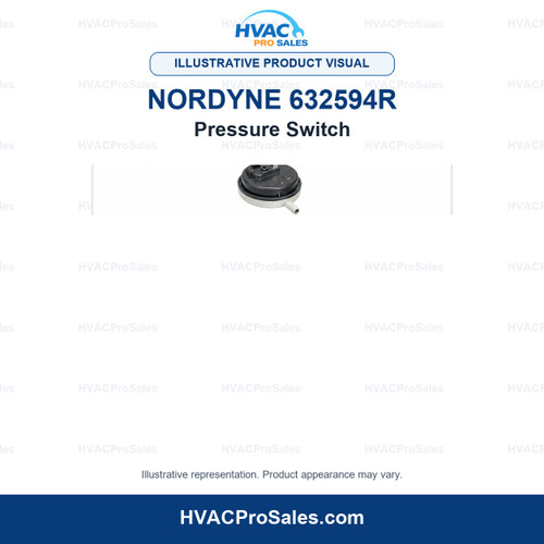 Illustrative visual of Nordyne 632594R Pressure Switch; product appearance may vary