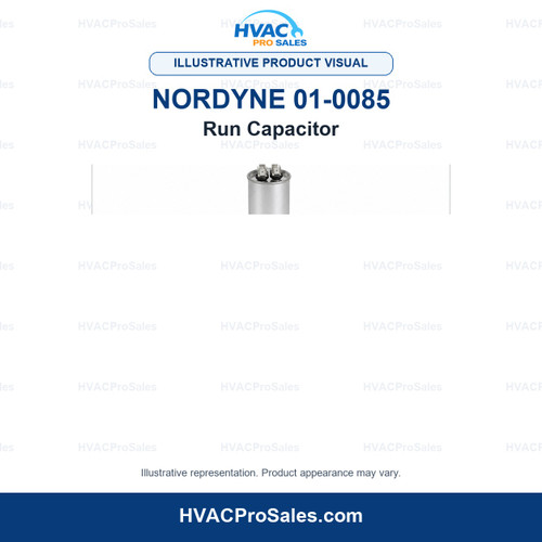 Illustrative visual of Nordyne 01-0085 Run Capacitor; product appearance may vary