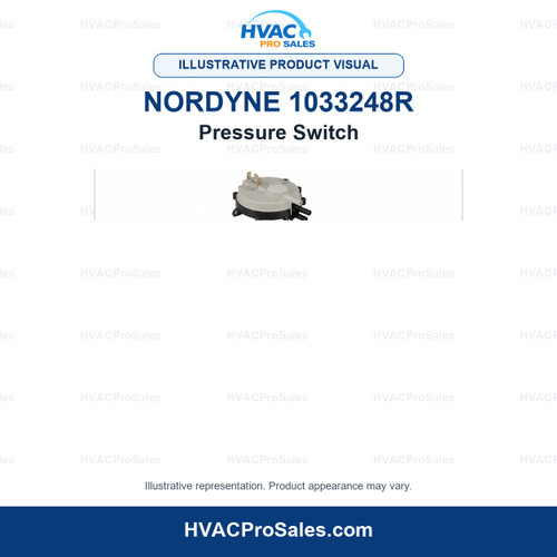 Illustrative visual of Nordyne 1033248R Pressure Switch; product appearance may vary