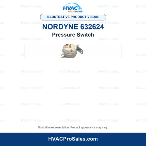 Illustrative visual of Nordyne 632624 Pressure Switch; product appearance may vary