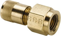 Parker Hannifin AVUR3-4 Female Flare Connector Access Valve, 1/4 Inch Tube OD