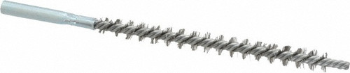 Schaefer Brush 43502 Double Stem/Single Spiral Tube Brush, 1/4 Inch Diameter, 4-1/2 Inch OAL, Stainless Steel Bristles