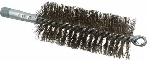 Schaefer Brush 43845 Double Stem/Spiral Tube Brush, 2 Inch Diameter, 7-1/4 Inch OAL, Stainless Steel Bristles