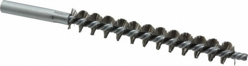 Schaefer Brush 43513 Double Stem/Single Spiral Tube Brush, 9/16 Inch Diameter, 6-1/4 Inch OAL, Stainless Steel Bristles