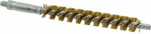 Schaefer Brush 93613 Double Stem/Single Spiral Tube Brush, 9/16 Inch Diameter, 6-1/4 Inch OAL, Brass Bristles, Male