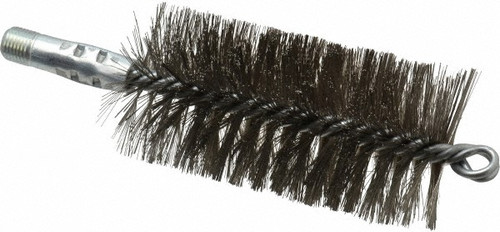 Schaefer Brush 43848 Double Stem/Spiral Tube Brush, 2-1/4 Inch Diameter, 7-1/4 Inch OAL, Stainless Steel Bristles, 1/4 Inch Male