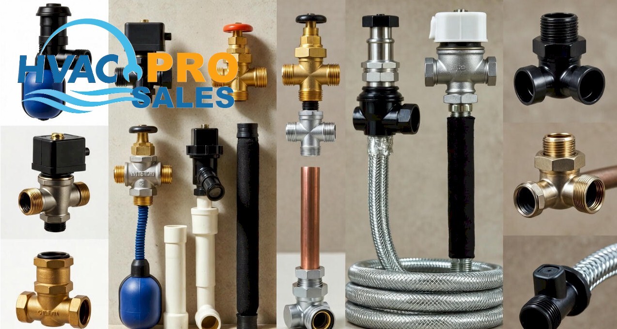 HVAC drain valves, condensate hoses and service fittings