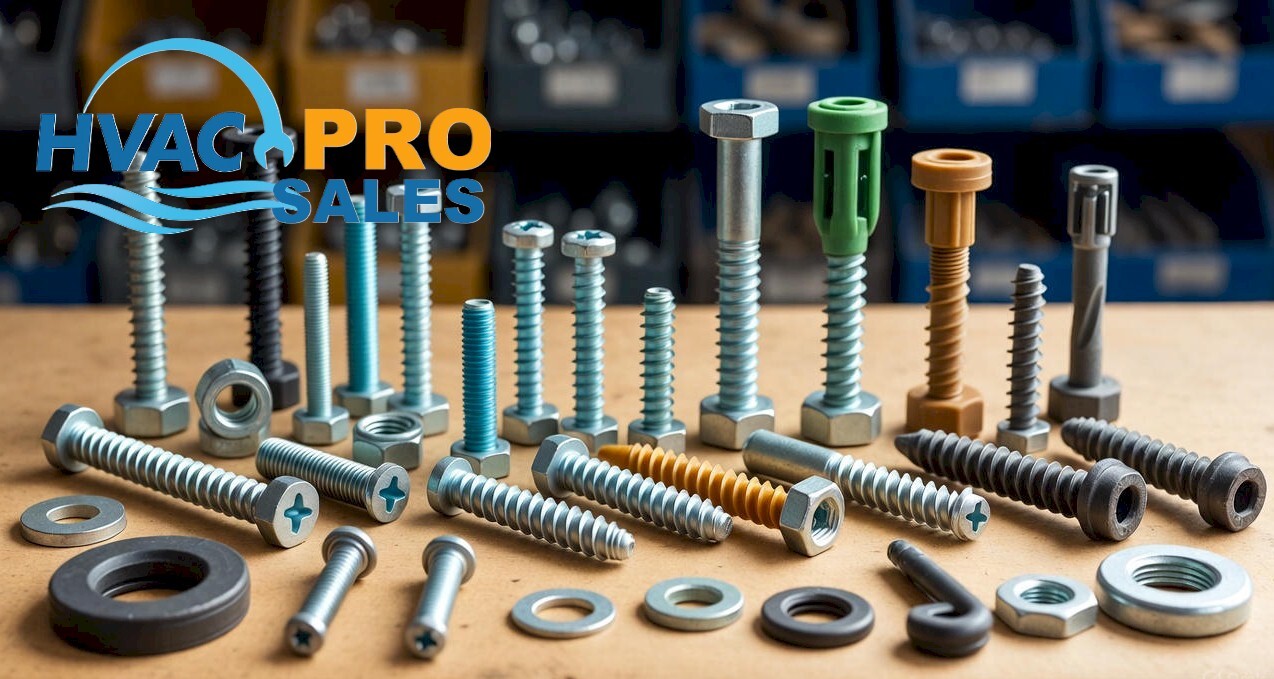 HVAC fasteners and anchors for concrete, metal and framing