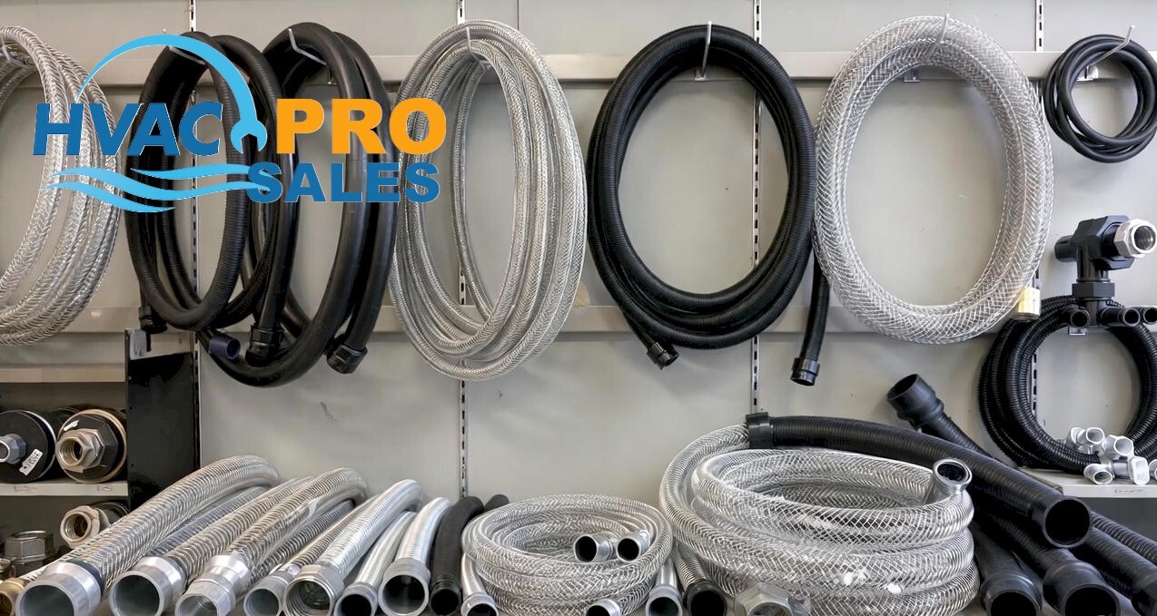 Flexible drain hoses for HVAC condensate routing including mini split drain lines and pump discharge hoses