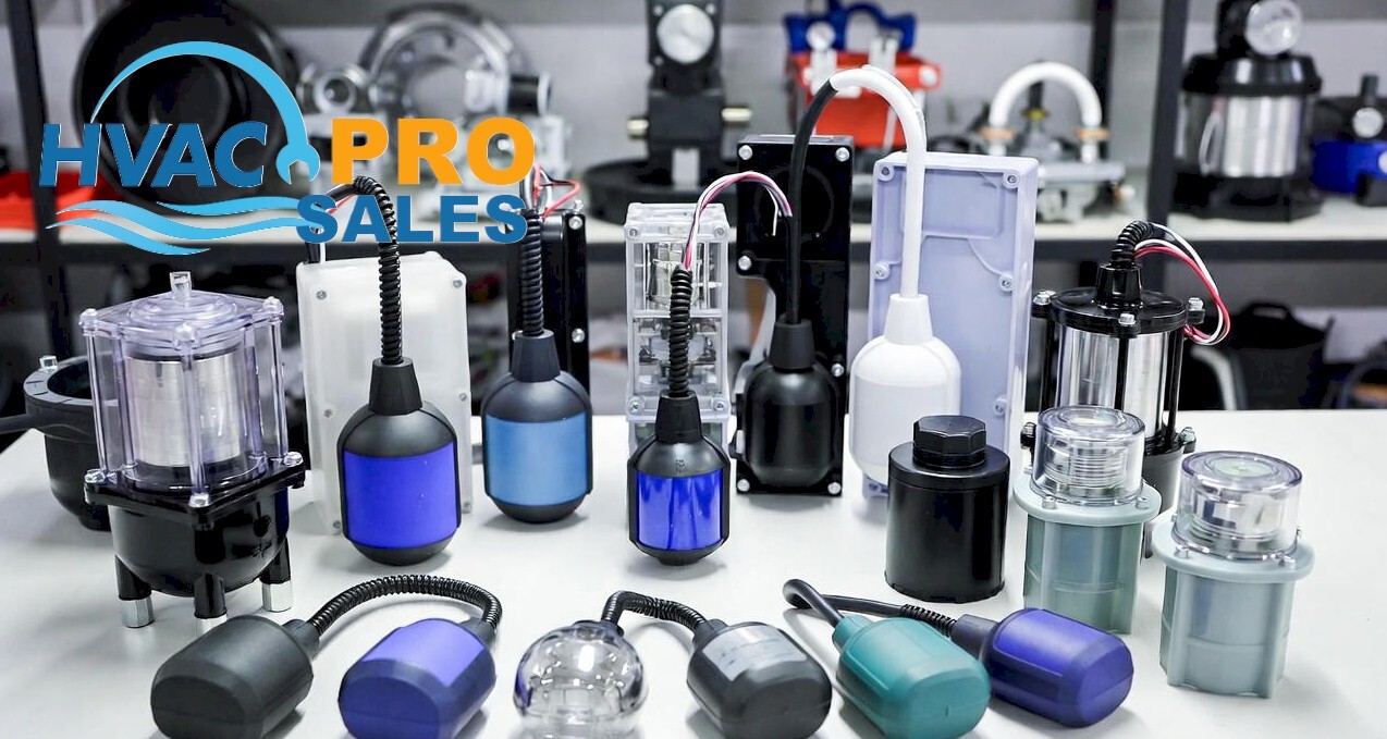 Inline and tee-mounted HVAC condensate float switches