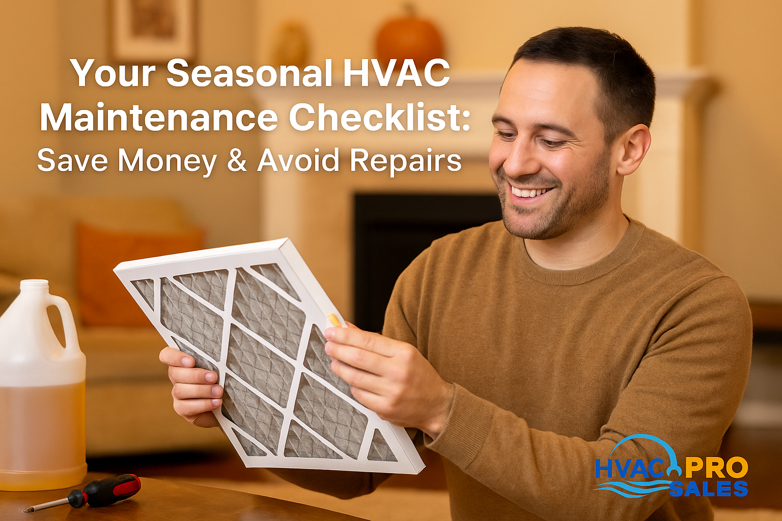 Homeowner changing air filter