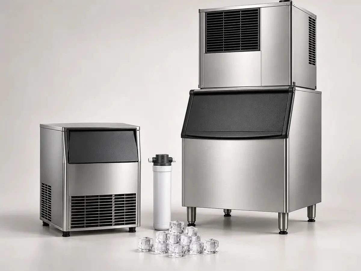 Commercial ice machines, bins, dispensers and maintenance supplies
