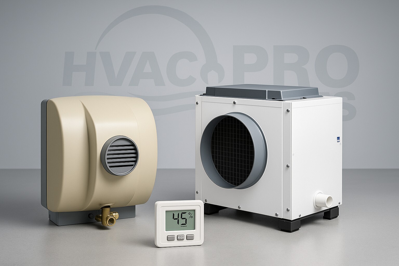 Whole-home humidifier and dehumidifier systems