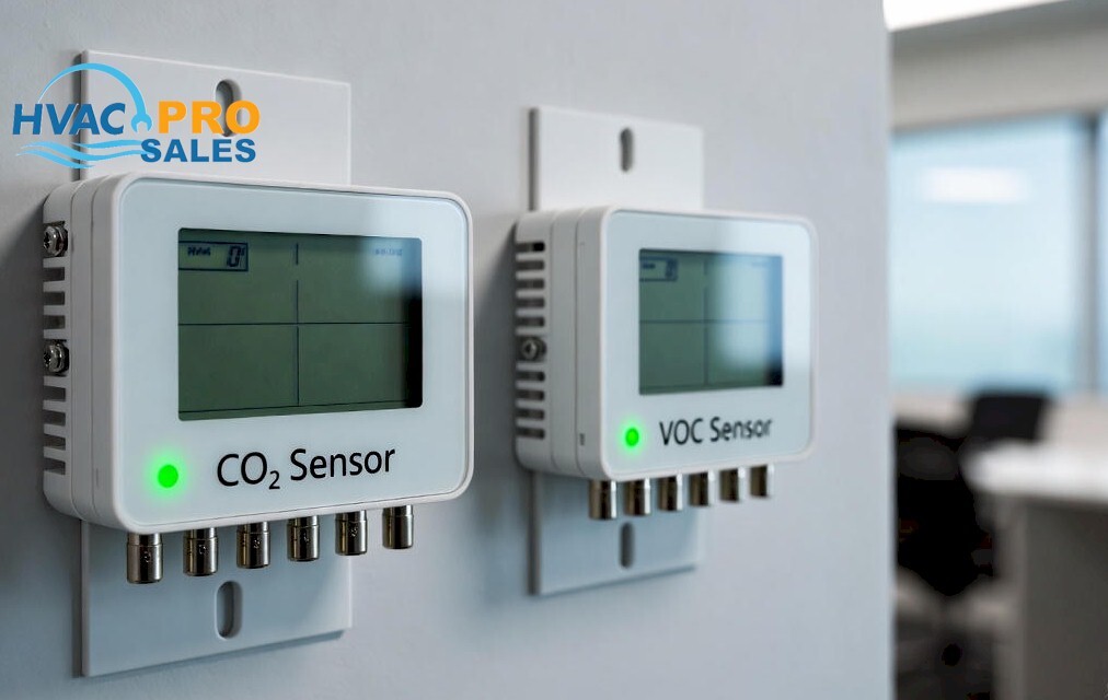 CO2 and VOC indoor air quality sensors and wall-mounted IAQ monitors