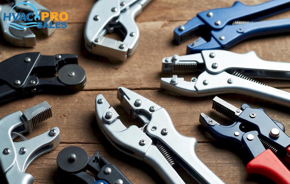 HVAC tubing cutters, flaring tools and benders used on copper line sets