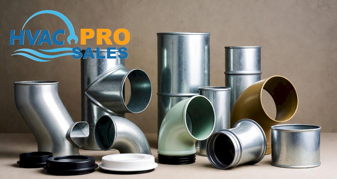 HVAC elbows, couplings and end caps for copper and plastic piping