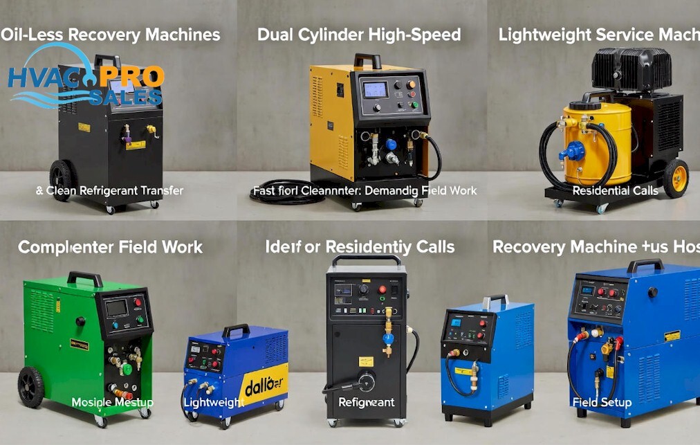 HVAC refrigerant recovery machines for R-410A, R-22 and R-32