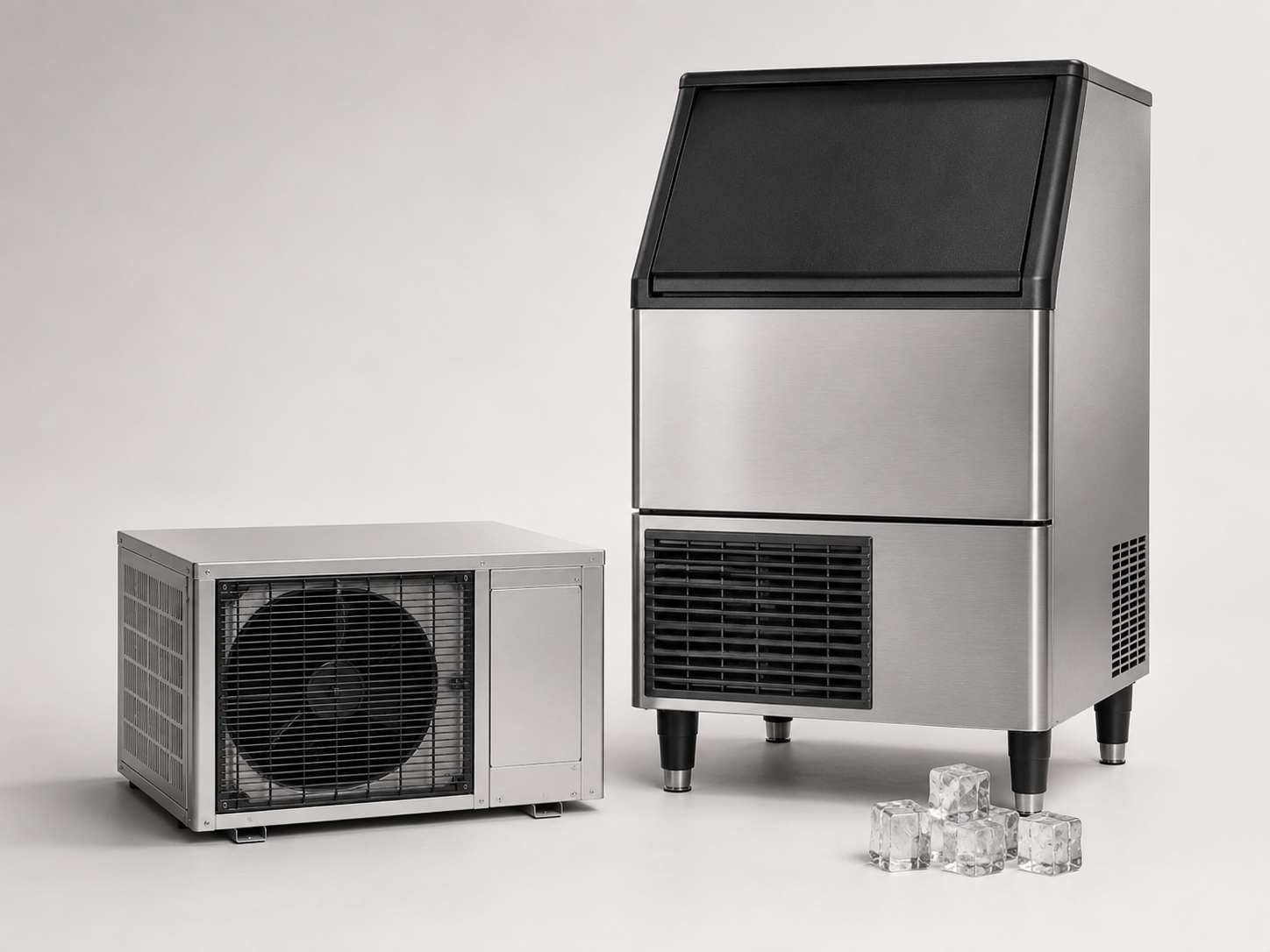 Commercial ice machines, bins, dispensers and maintenance supplies