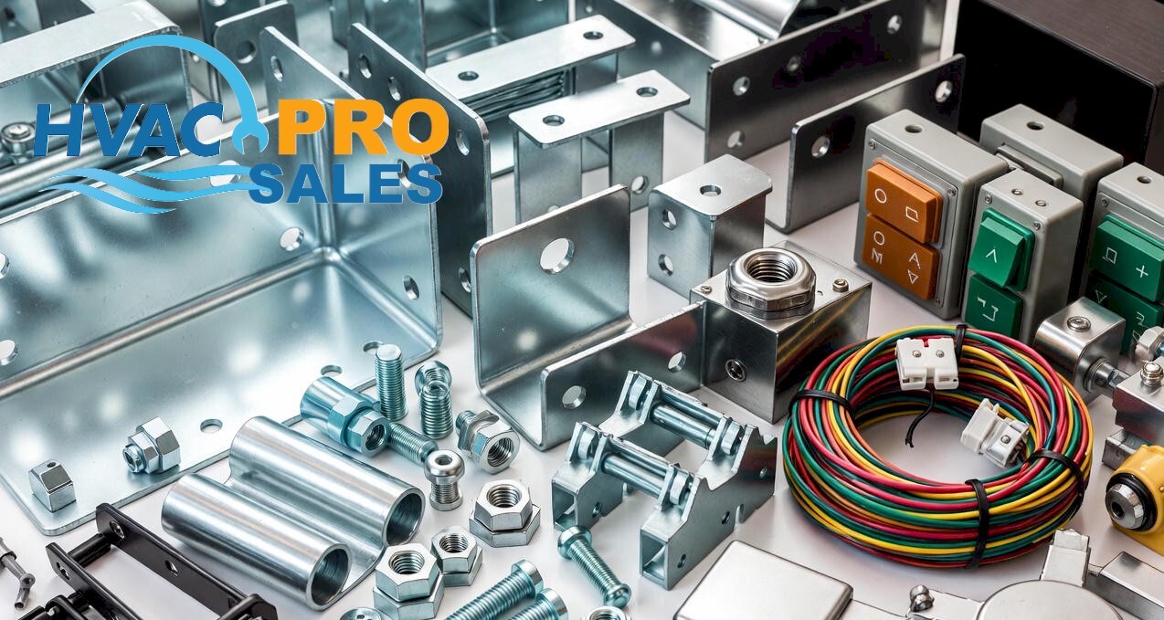 Mounting brackets, wiring harnesses and hardware for HVAC condensate pumps and switches