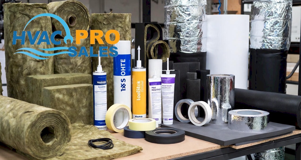 HVAC sealants, foil tape and pipe insulation for ducts and refrigerant lines