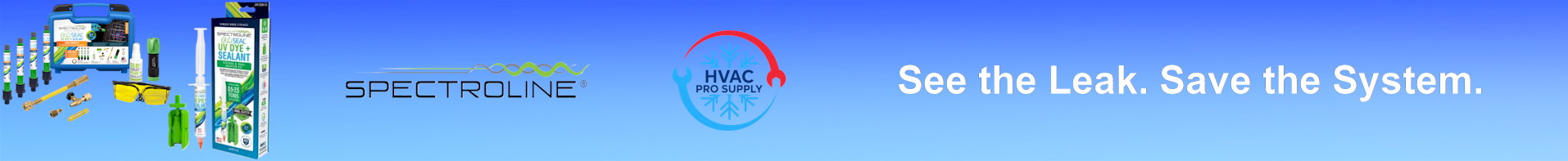 Spectroline HVAC UV leak detection dyes and lamps — professional tools for locating refrigerant leaks quickly and accurately