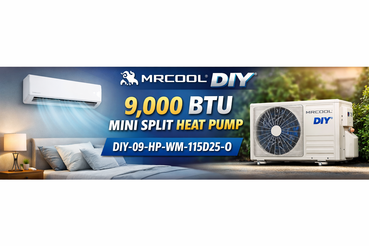 MRCOOL DIY-09-HP-WM-115D25-O 9,000 BTU banner