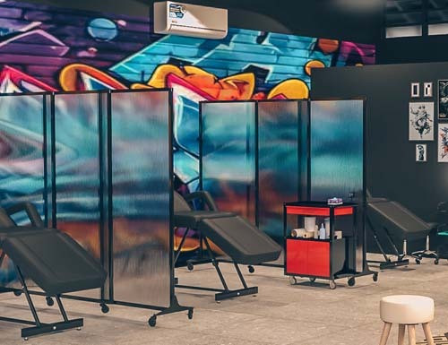 Adorn Your Tattoo Shop or Piercing Studio with Room Dividers for Enhanced Privacy and Hygiene