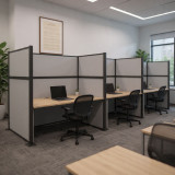 Officeflex Cubicles can be connected together to form larger work areas