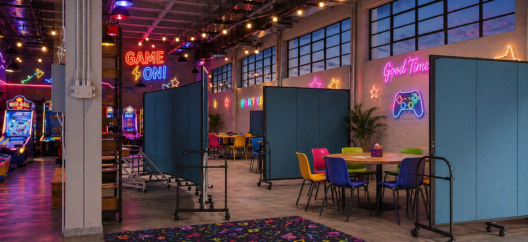 Flexible Room Dividers for Family Entertainment & Recreation Spaces