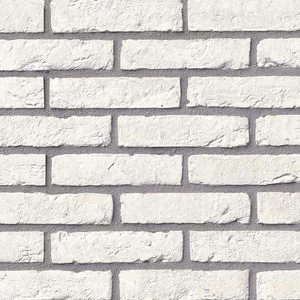A bright white handmade textured facing brick.