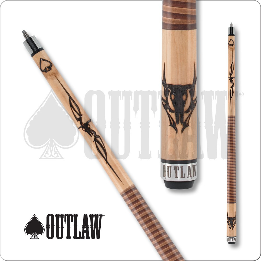 Outlaw OL42 Original Cow Skull Pool Cue | Free Shipping