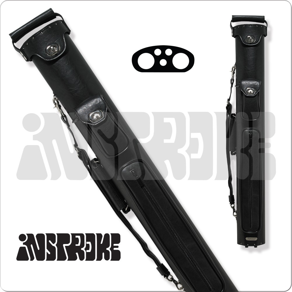 INSTROKE　インストローク　キューケース　ブラック/リアルレザー Instroke ISPR23 Premier Vinyl 2x3 Cue Case – Black, 2 Butt / 3 Shaft