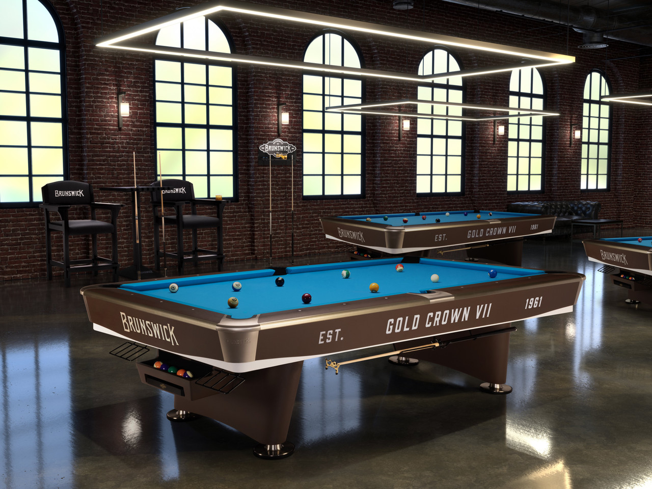 Brunswick Gold Crown VII 9' Pool Table – Tournament Grade