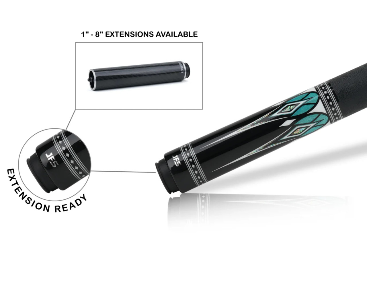JFlowers Valen Flow Pool Cue – JF20‑29F w/ Elephant-Ear Leather Wrap