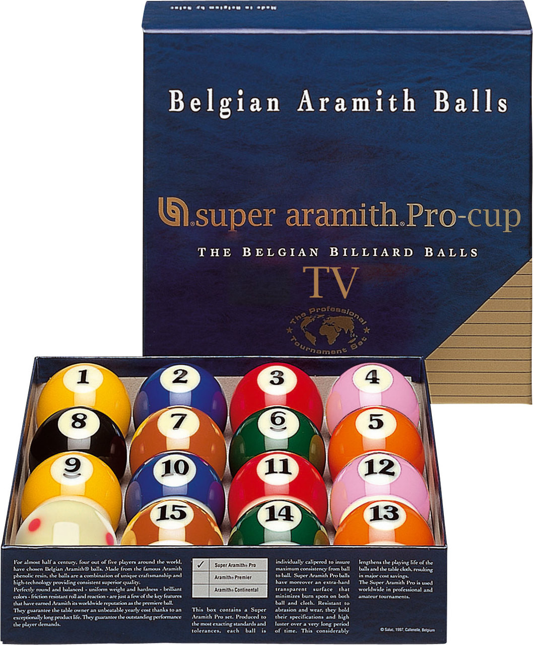 Solid Belgian Aramith Pool Balls