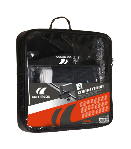 Retail packaging for Cornilleau Competition ITTF net and post set showing ITTF approved logo and product image